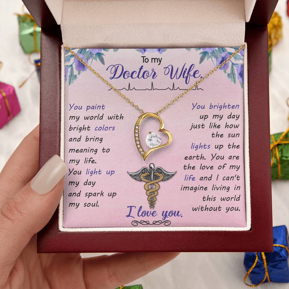 To My Doctor Wife You Paint My World With Bright Colors Forever Love Necklace