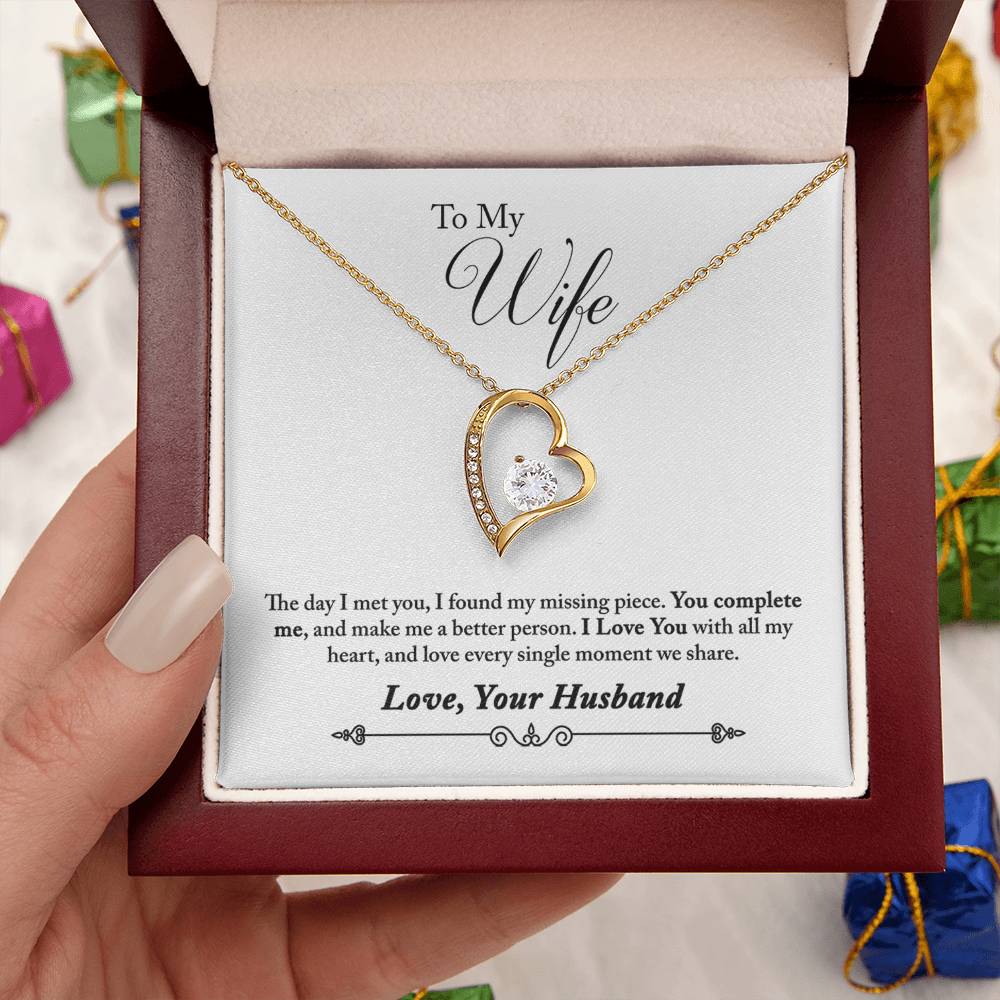 To My Wife Necklace From Husband Forever Love Necklace