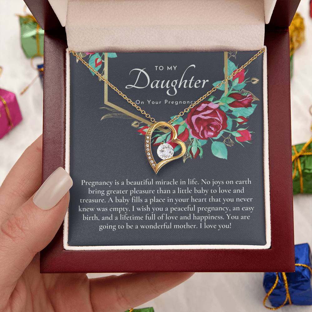 Gift From Mom Gift Pregnant Daughter Gift For Daughter Having Her First Baby Congratulations Pregnancy Gift Daughter Baby Shower Forever Love Necklace