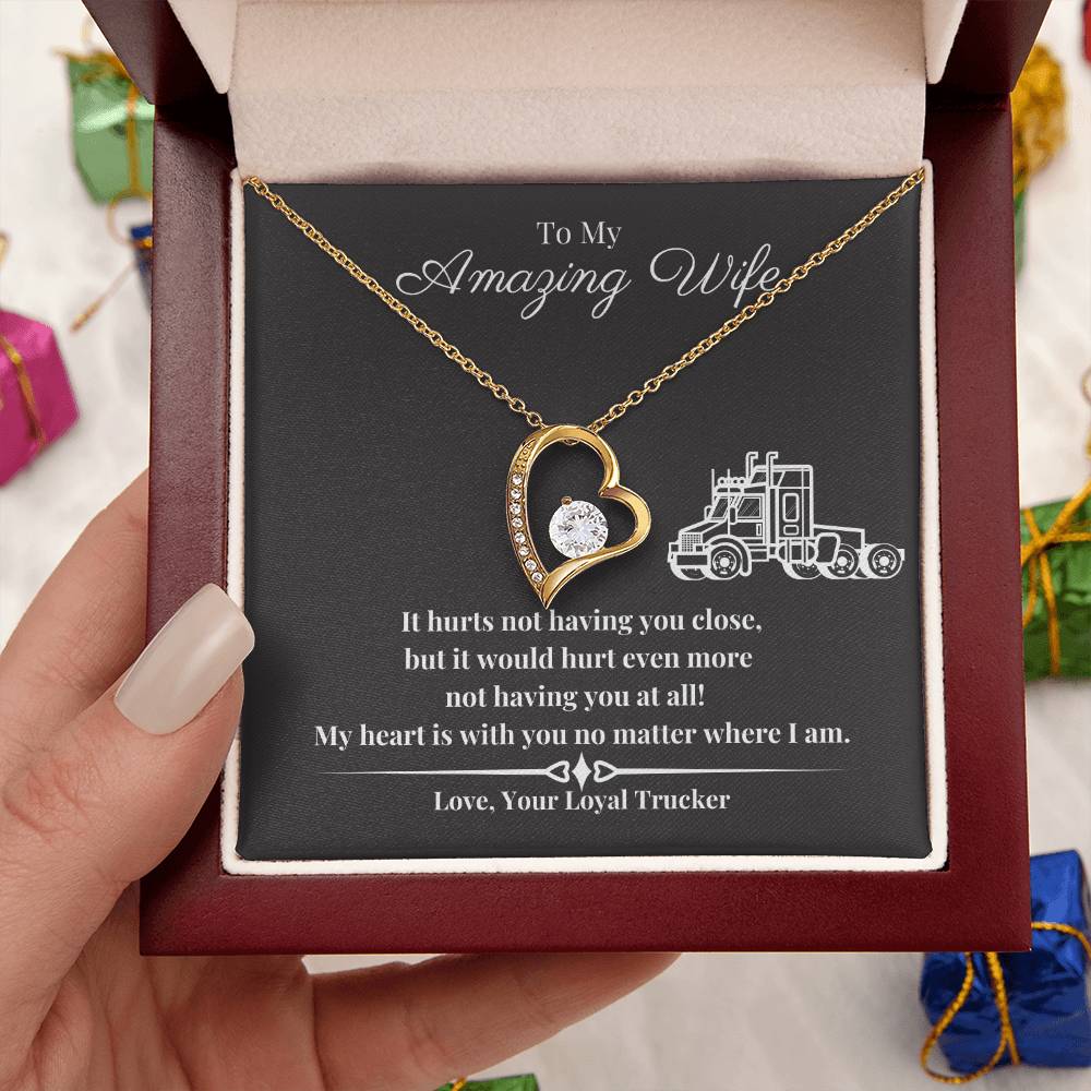 To My Wife My Heart Is With You Necklace 1 Forever Love Necklace