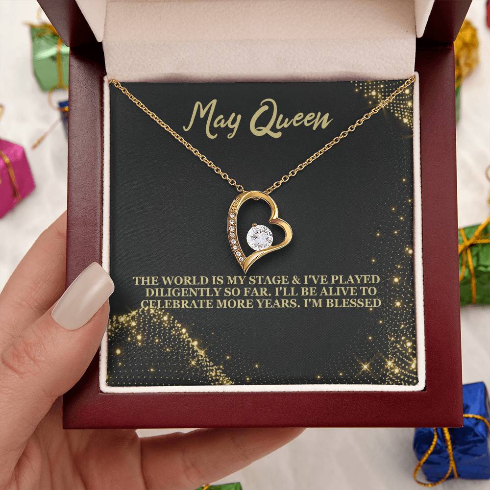 Born May Birthday Gift 3 Forever Love Necklace