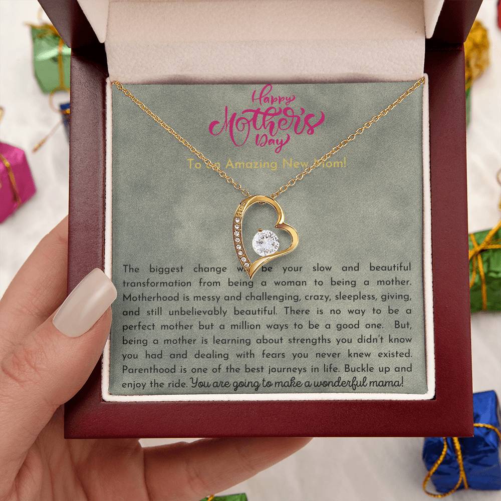 Mother's Day Necklace New Mom Necklace Daughter Gift For First Mother's Day New Mom Necklace First Mother's Day Gift Forever Love Necklace