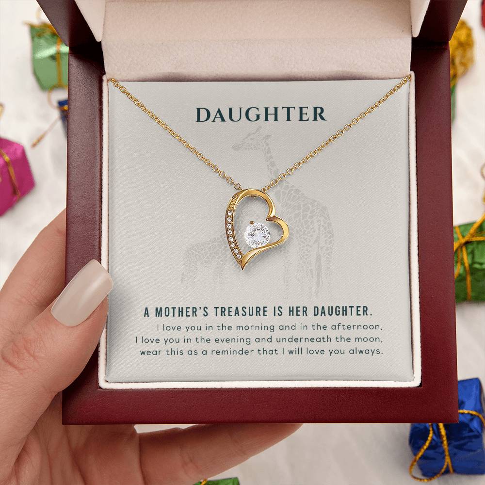 To My Giraffe Daughter Necklace - A Mother's Treasure Forever Love Necklace