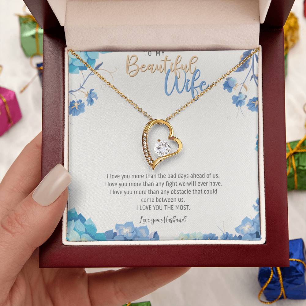 To My Beautiful Wife Necklace  Anniversary Gift For Wife Birthday Gift For Wife Gift For Wife Necklace For Wife Gift For Wife Birthday Forever Love Necklace