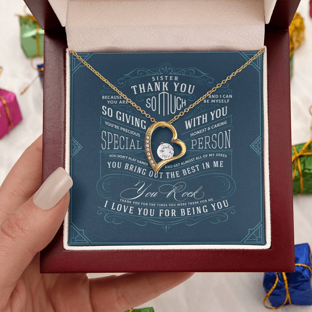 Sister Gift Christmas Gift For Sister Birthday Gift For Sister Unbiological Sister Forever Love Necklace