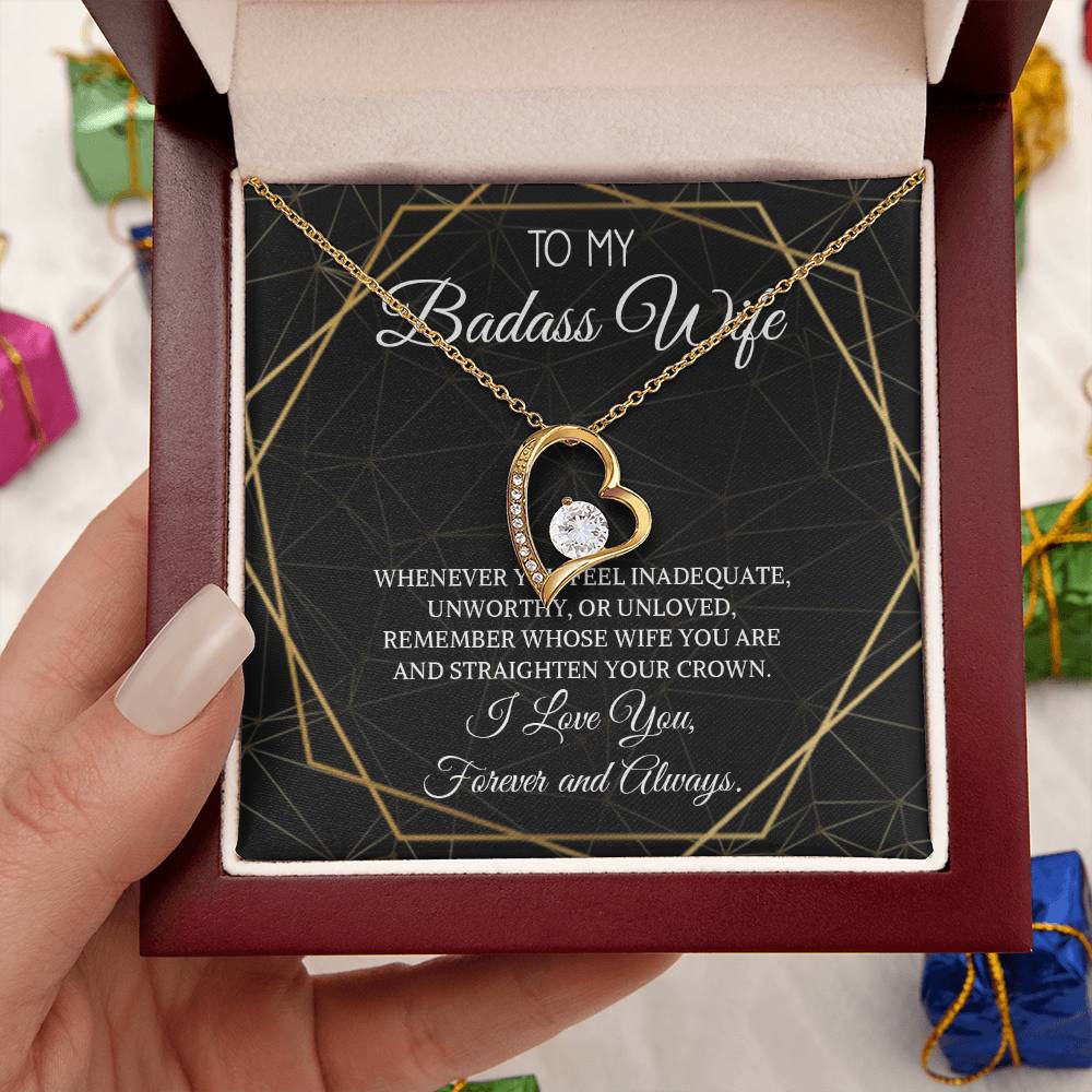 Badass Wife Necklace To My Badass Wife Necklace For Wife To My Wife Necklace Wife Necklace From Husband Valentine For Wife Wife Forever Love Necklace