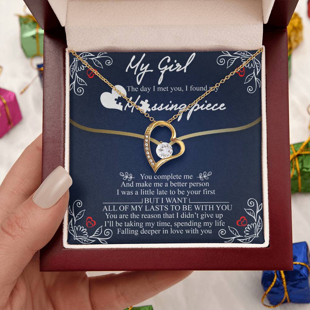 My Girl The Day I Met You I Found My Missing Piece... 1 Forever Love Necklace