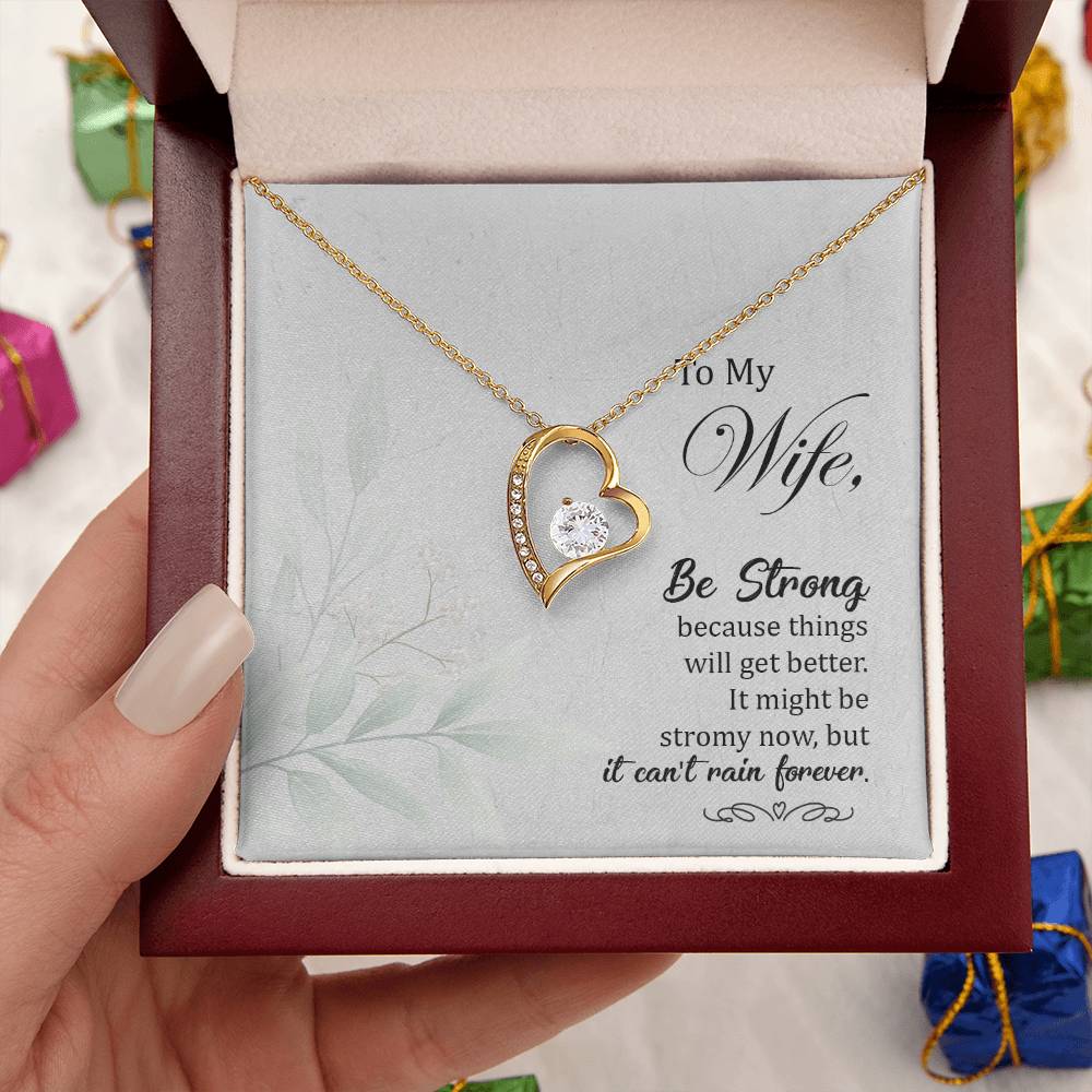To My Wife Be Strong Forever Love Necklace