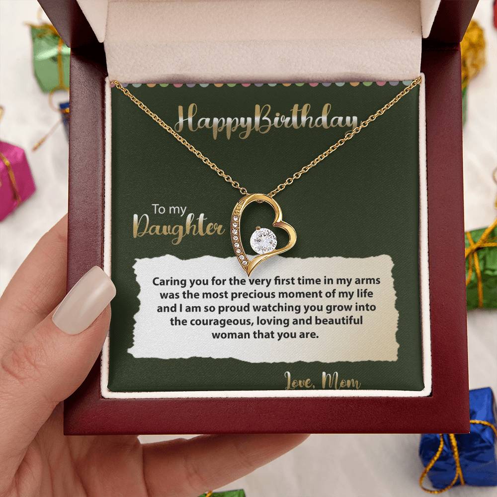 Thoughtful Birthday Gift For Daughter From Mom 925 Sterling Silver Pendant 1 Forever Love Necklace