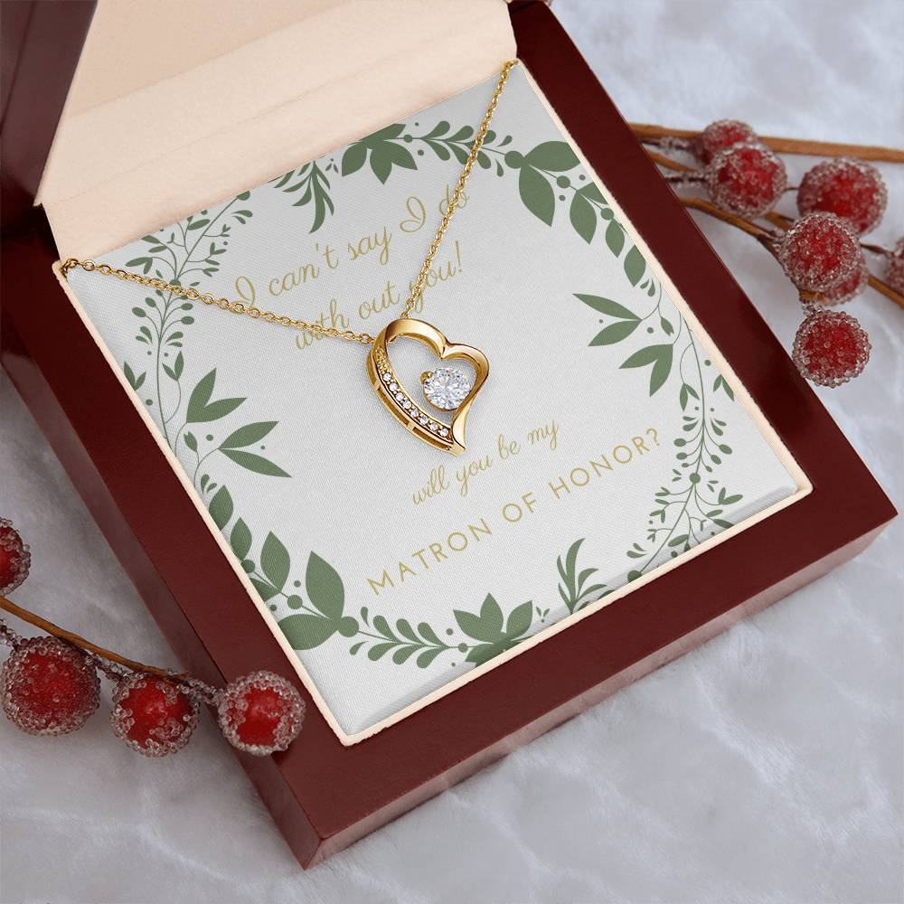Matron Of Honor Wedding Matron Of Honor Gift From Bride To Matron Of Honor Forever Love Necklace