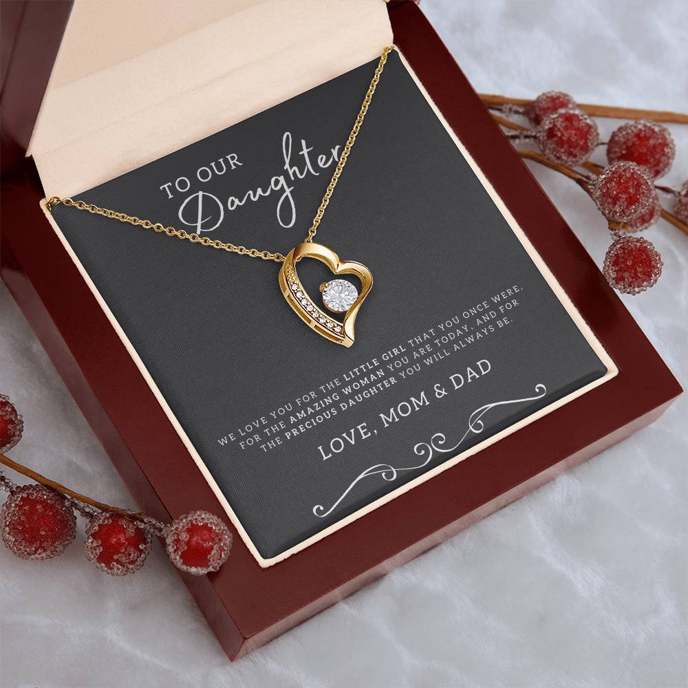 Dear Daughter Necklace - Daughter Mother's Day Gift - To My Daughter Necklace From Mom Dad Forever Love Necklace