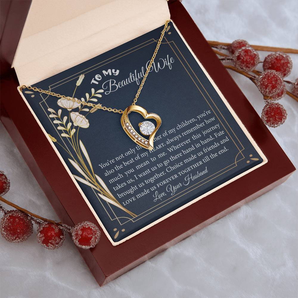 Heart To My Wife Necklace Anniversary Gift For Wife Birthday Gift For Wife Christmas Gift For Wife Jewelry For Wife Gift For Wife's Birthday Forever Love Necklace