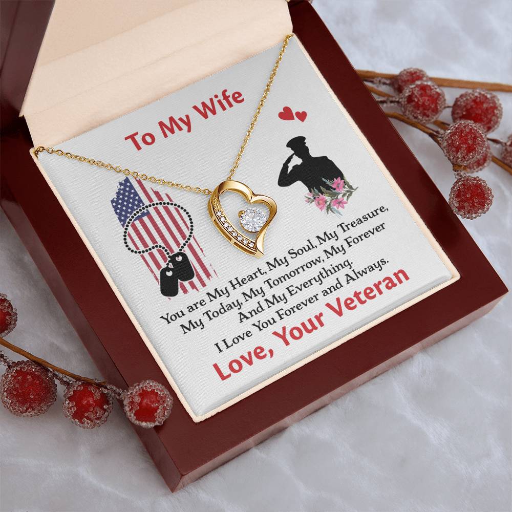 Veteran's Wife Forever Love Necklace