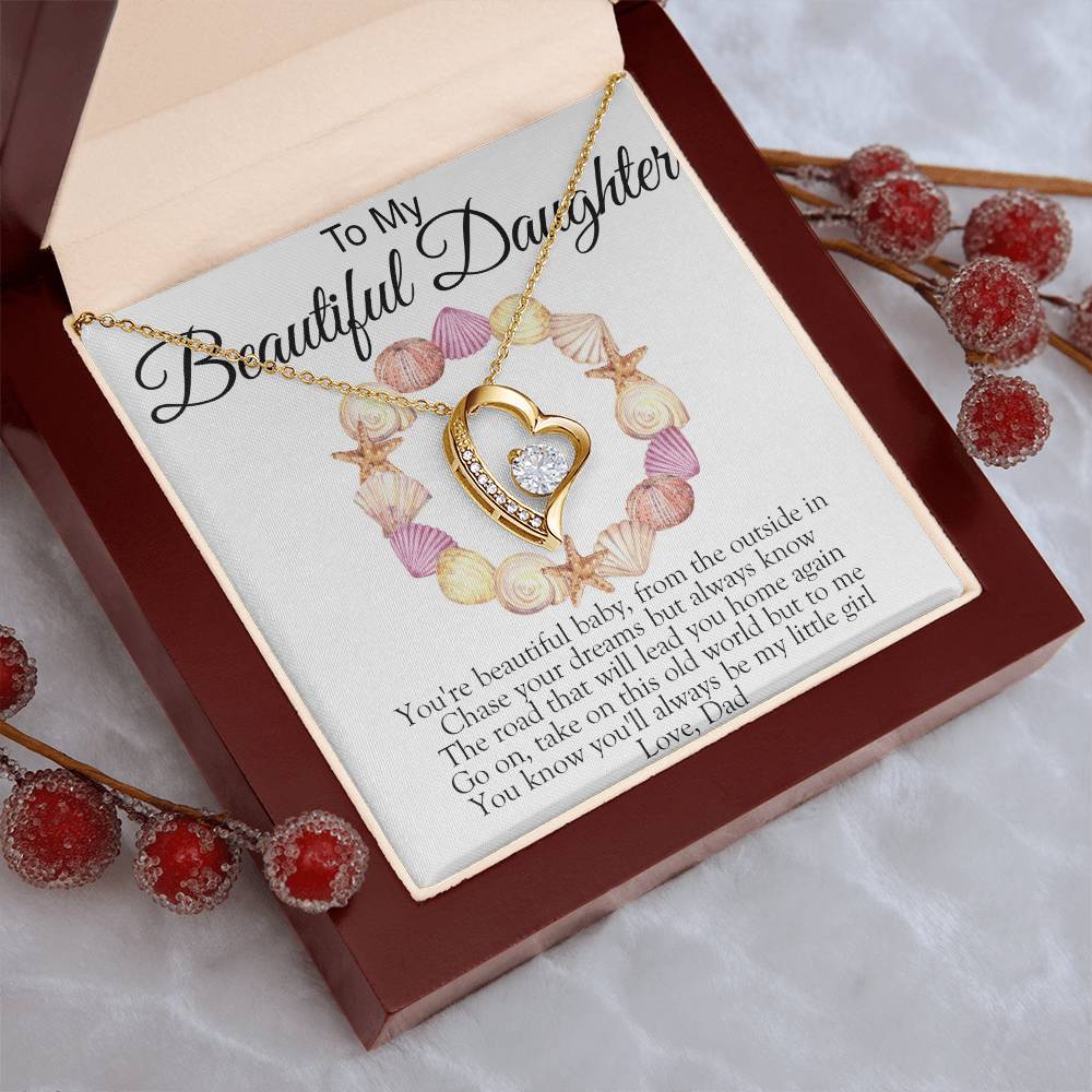 To My Beautiful Daughter Love From Dad Giraffe Necklace Dad And Daughter Necklace Gift For Her Dad Daughter Necklace Daughter Birthday Forever Love Necklace
