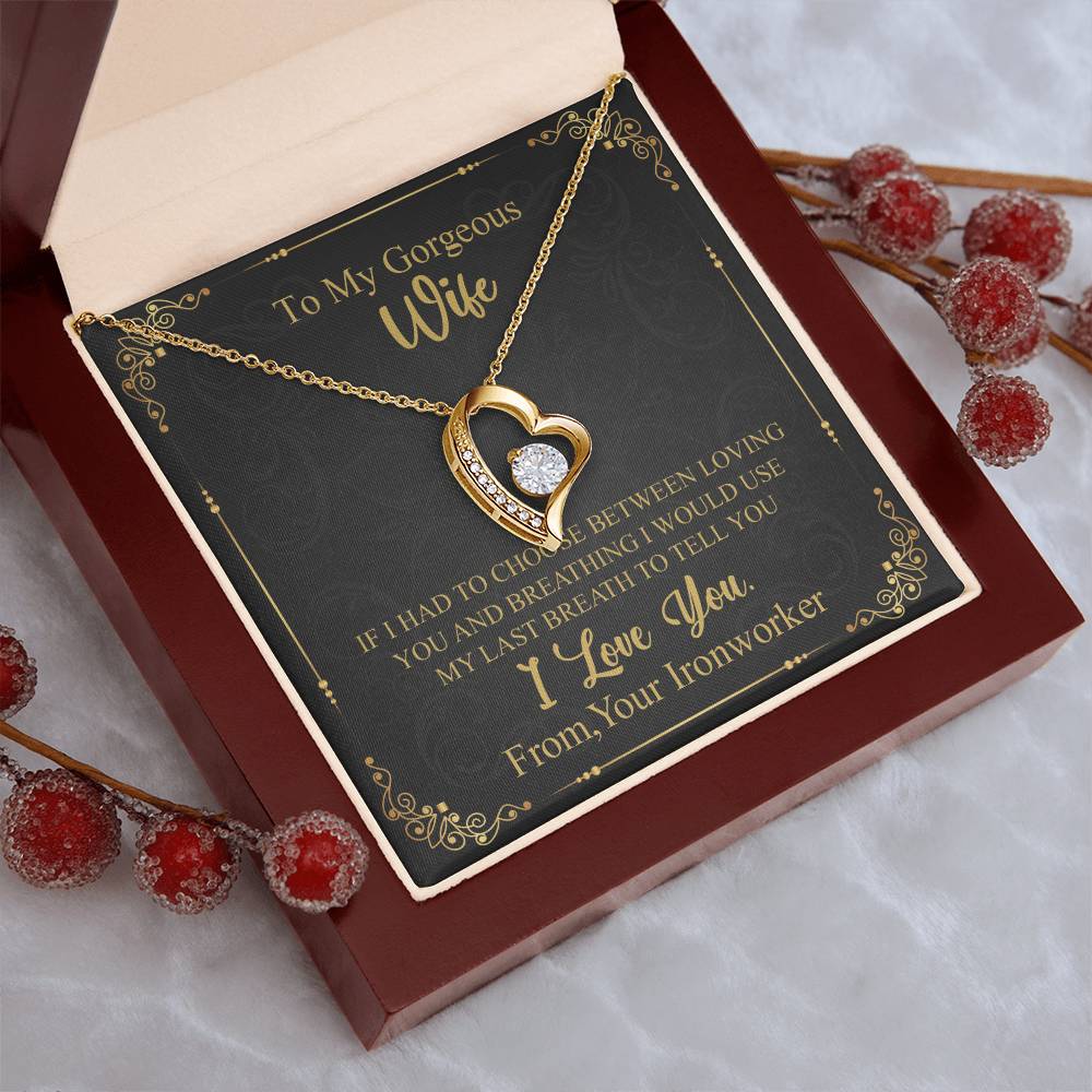 To Wife - From Ironworker - I Love You Forever Necklace Forever Love Necklace