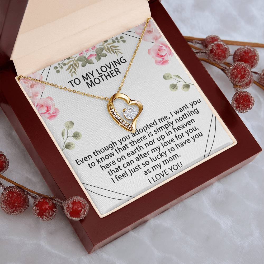 To My Loving Mother I Love You Forever Love Necklace