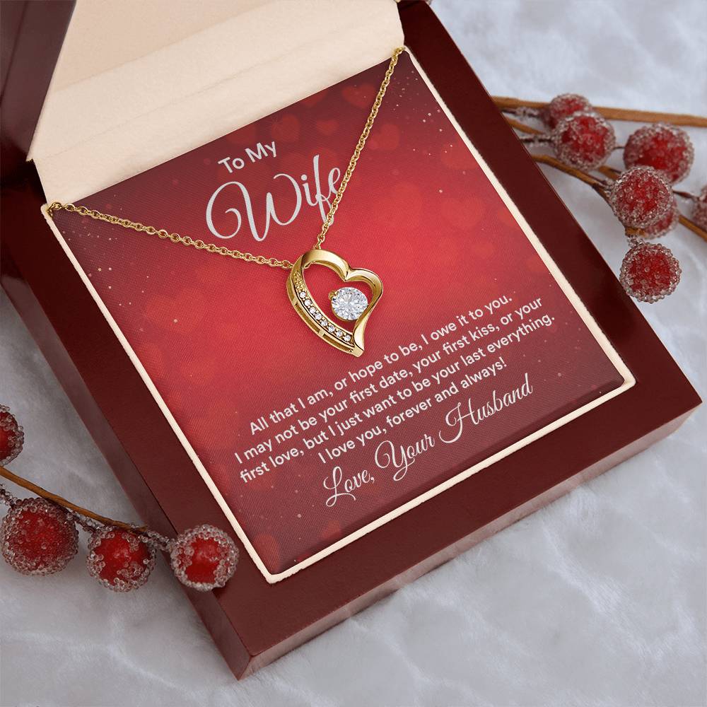 To My Wife Necklace Gift Anniversary Gift Gifts For Her Valentines Gift For Wife Birthday Gift Gift For Wife Forever Love Necklace