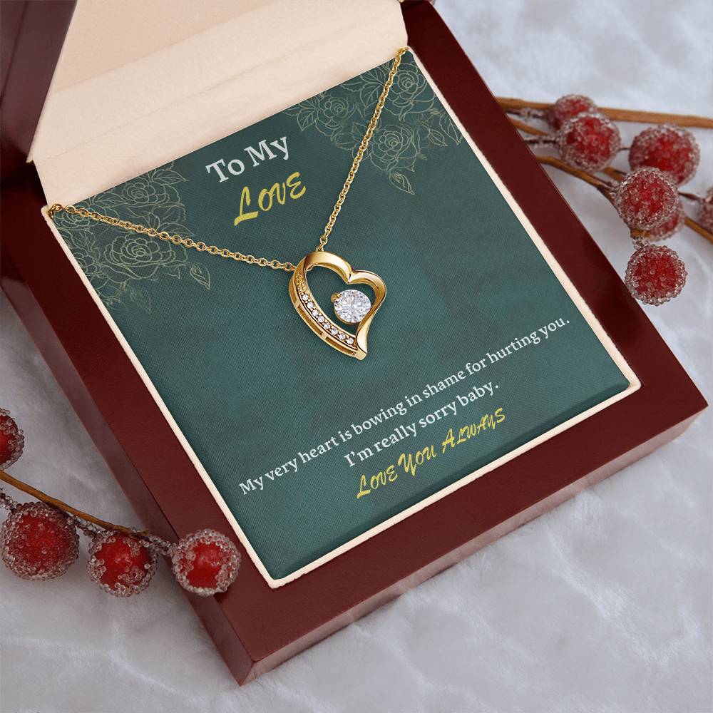 To My Love - I Am Sorry - 925 Sterling Silver Pendant Forever Love Necklace