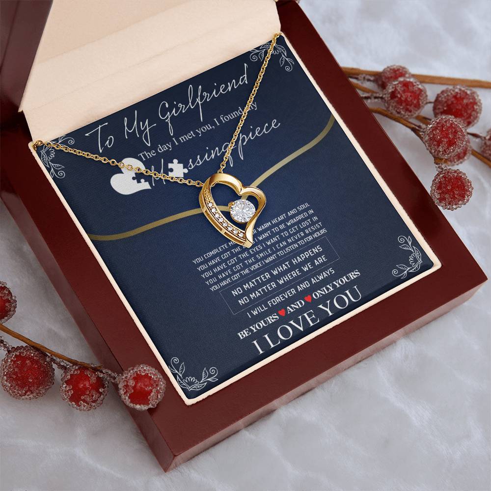 To My Girlfriend - The Day I Met You I Found My Missing Piece... Forever Love Necklace