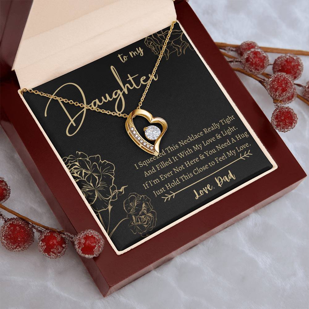 To My Daughter Heart Necklace Squeeze This Necklace Love Dad 1 Forever Love Necklace