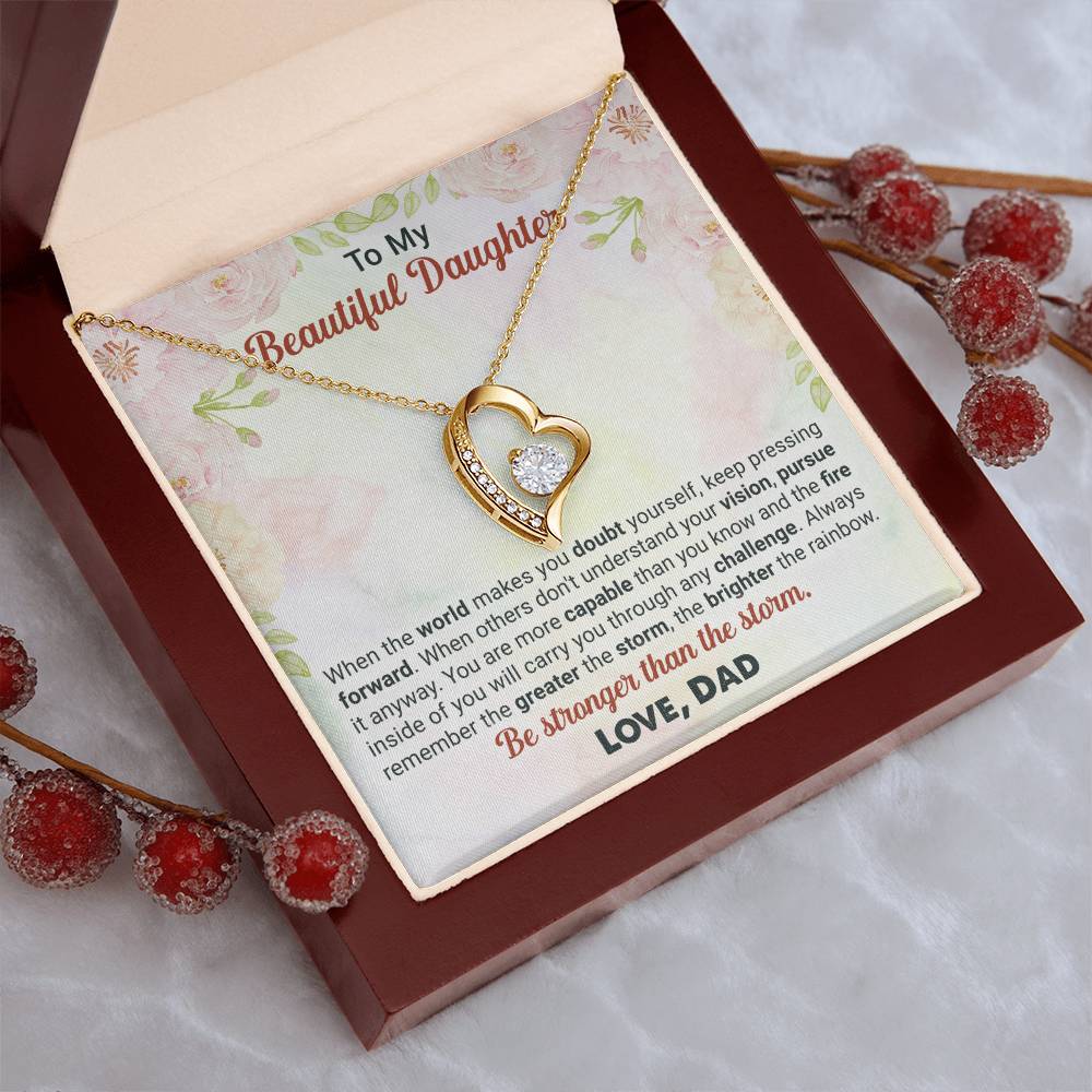 To My Beautiful Daughter Love Dad Necklace 1 Forever Love Necklace
