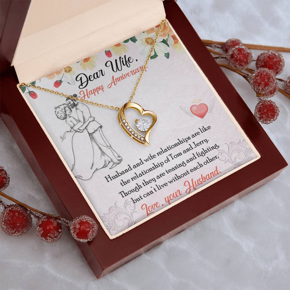 Wife Anniversary Necklace-Anniversary Jewelry For Wife-Gift For Wife Anniversary-Happy Anniversary For Wife-Wife Gift Necklace Forever Love Necklace