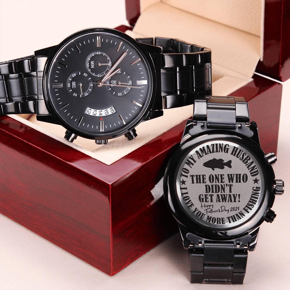 The Husband Who Didn't Get Away Engraving Chronograph Watch