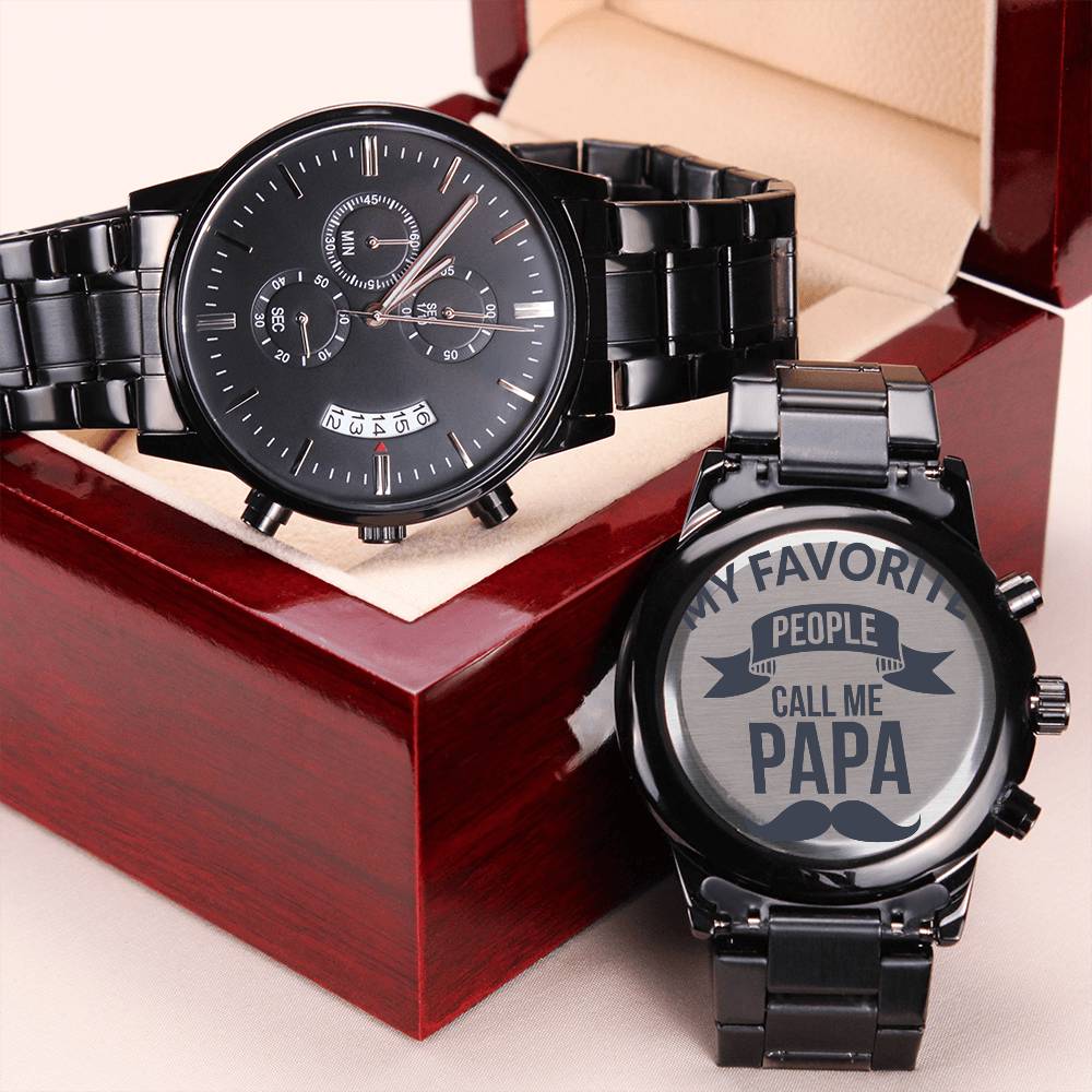 Engraved Watch Gift For Dad Father’s Day Gift For Daddy Birthday Gift For Dad Engraved Watch For Him Father Gift From Daughter And Son Gift For Papa Engraving Chronograph Watch