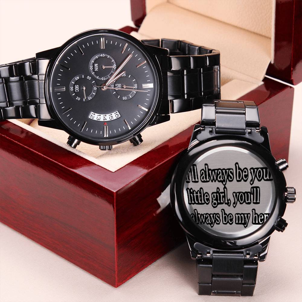To My Father Engraving Chronograph Watch