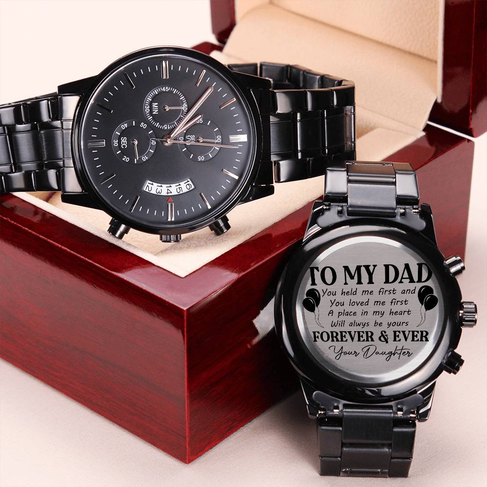 Daughter Gift Watch For Dad 1 Engraving Chronograph Watch