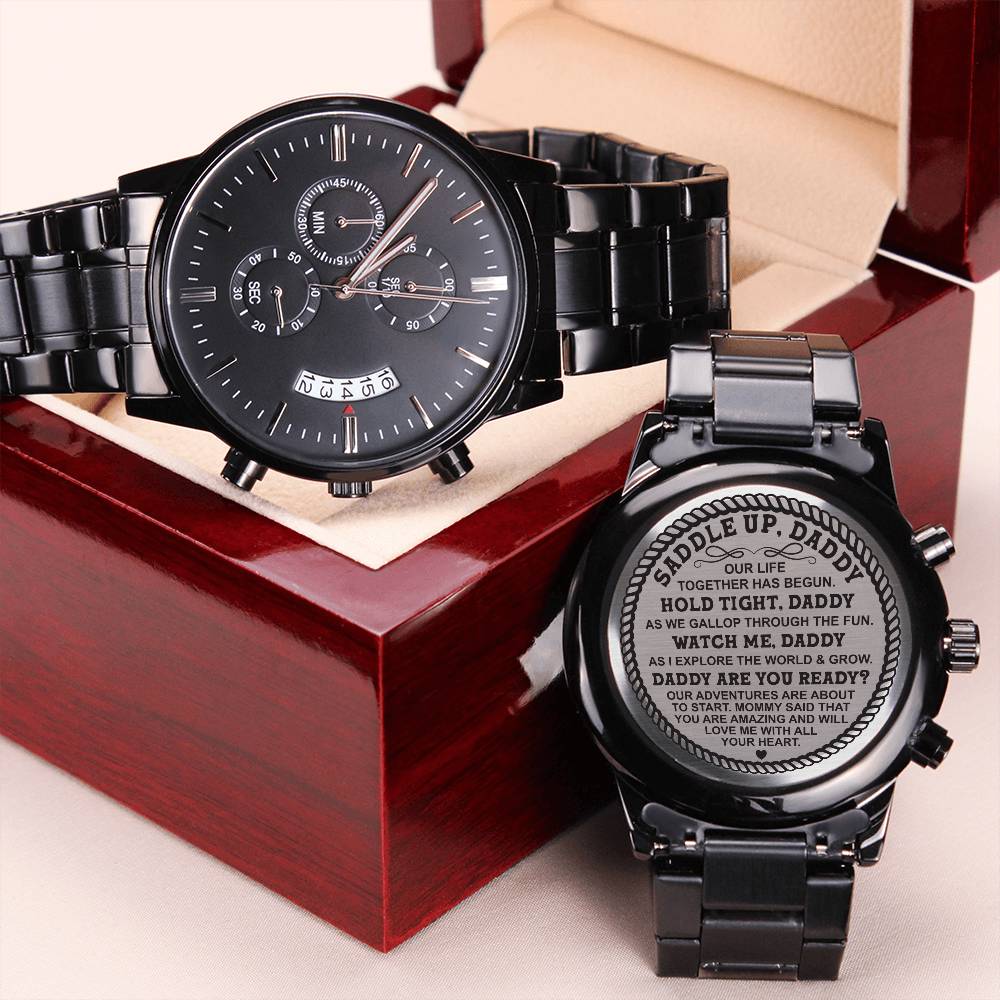 Saddle Up Daddy Watch Engraving Chronograph Watch