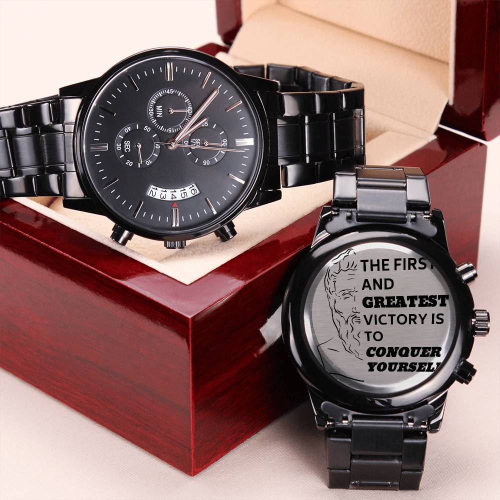 Plato Conquer Yourself Chronograph Watch Engraving Chronograph Watch
