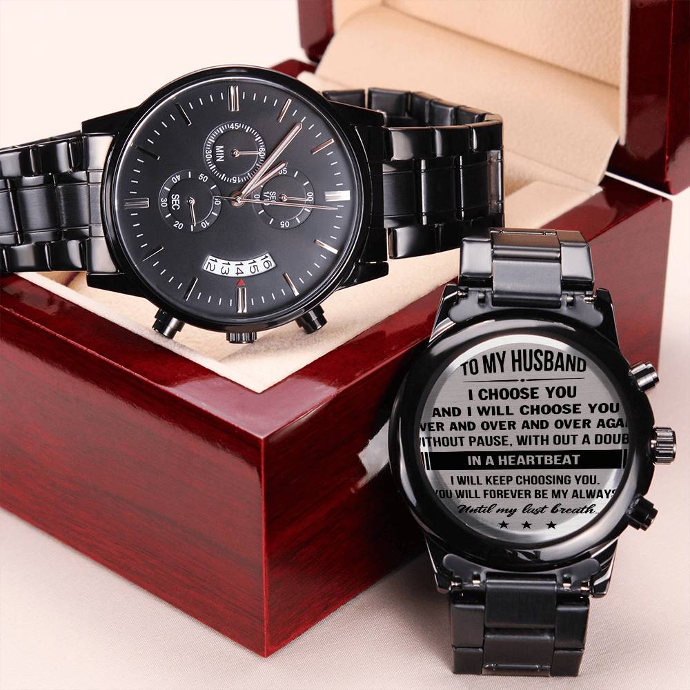 Gift For Husband - Until My Last Breath - Watch Engraving Chronograph Watch