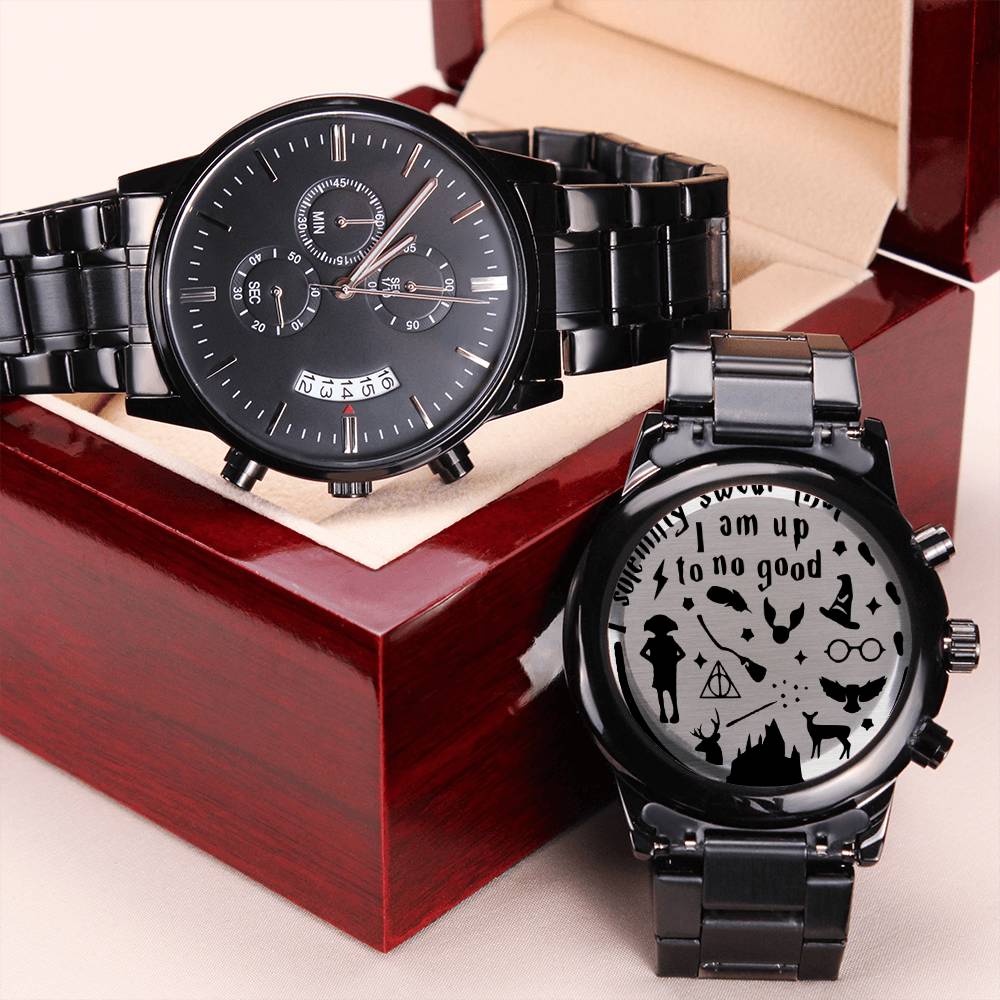 To Harry Potter Lover Or Potterheads I Solemnly Swear That I'm Upto No Good. Engraving Chronograph Watch