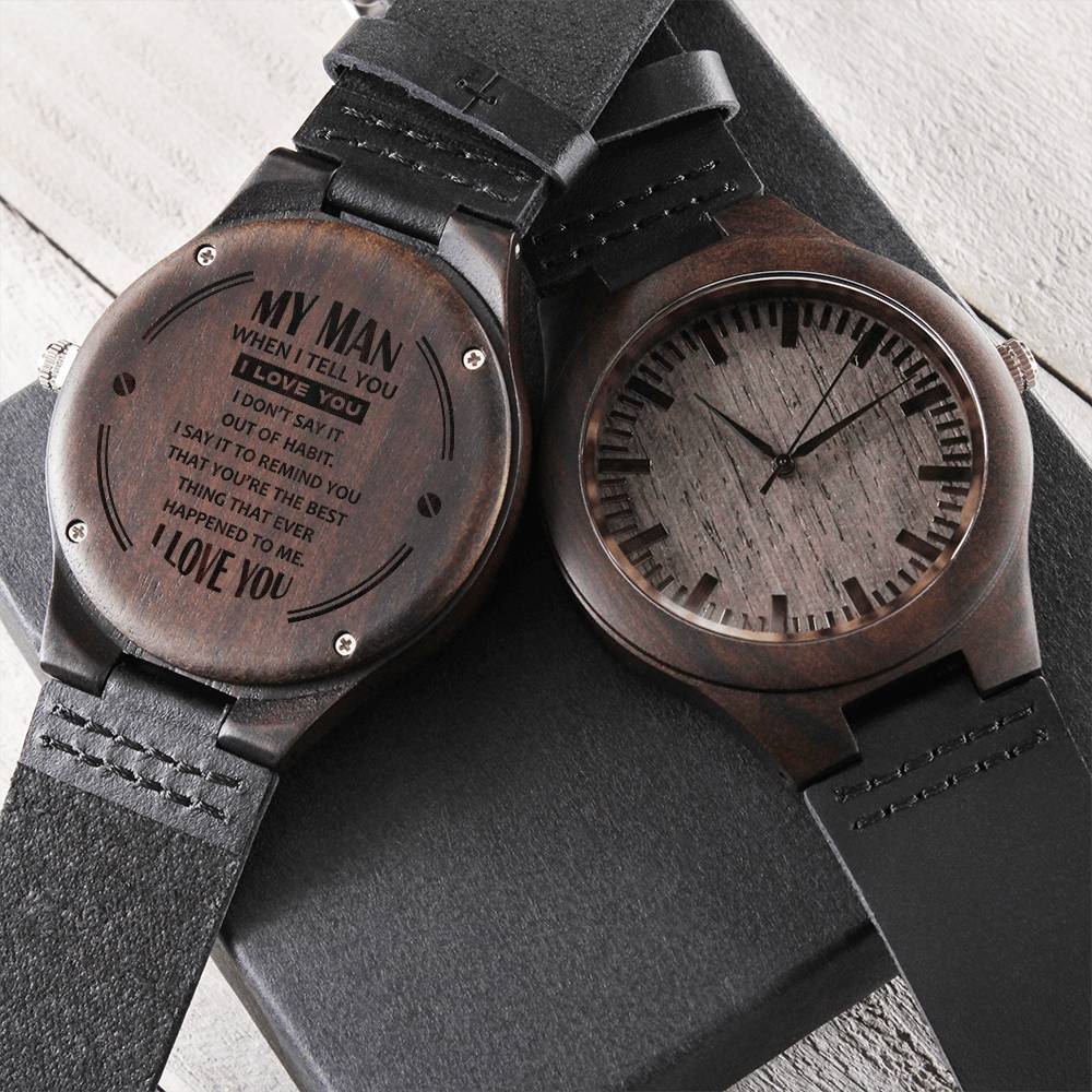 Gift For Boyfriend Wooden Watch To My Man Husband Birthday Gift Engraved Wooden Watch