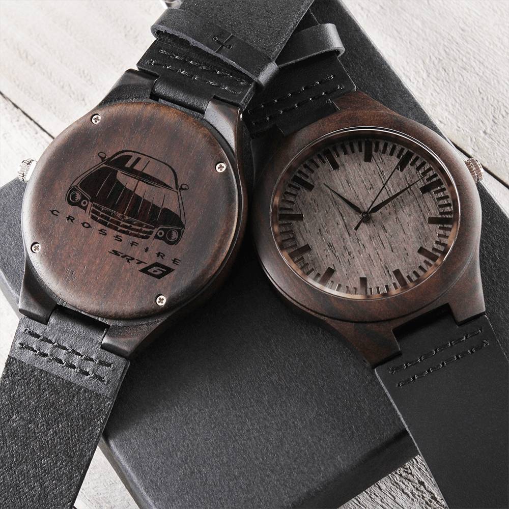 Chrysler Crossfire Roadster Srt6 Car Lover Sandalwood Wood Engraved Watch For The Crossfire Lover Engraved Wooden Watch