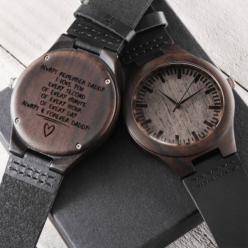 I Love You Always Daddy Engraved Watch Men Personalized Watch For Men Wooden Watch For Men Men Engraved Watch Daddy Bi Engraved Wooden Watch