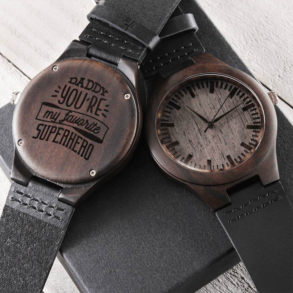 Best Dad Watch Watch For Father Engraved Watch For Dad Best Gift From Son To Dad - Engraved Luxury Watch Gift - Daddy Engraved Wooden Watch