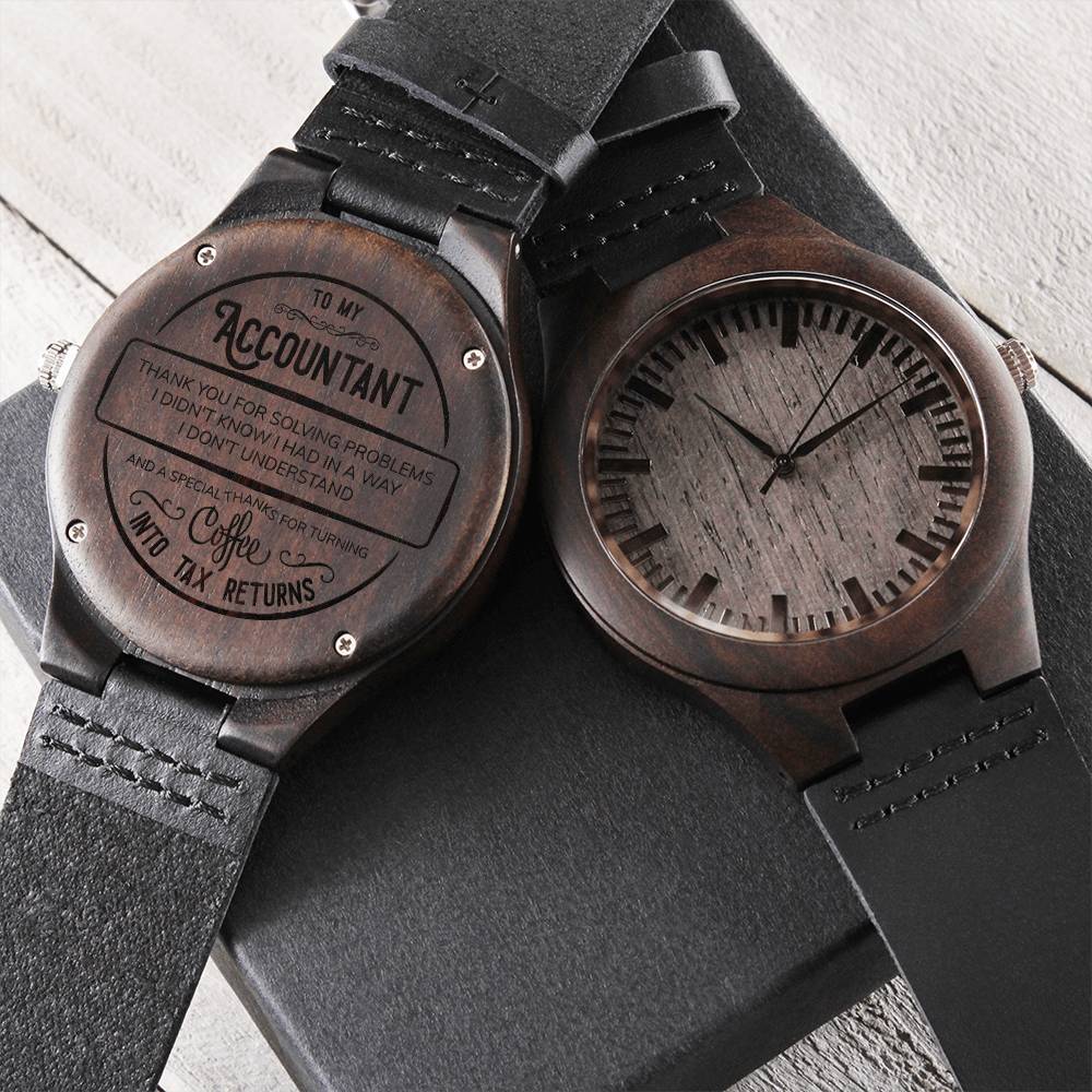 To My Accountant Engraved Watch To My Accountant Appreciation Gift Men's Engraved Watch Fun Accountant Employee Gift F Engraved Wooden Watch
