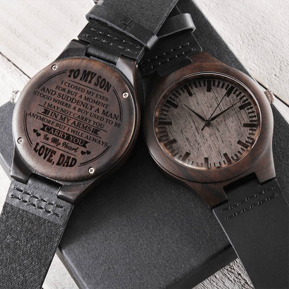 Gift For Son From Dad Mom For Son Son Birthday Gift Unique Grown Up Son Engraved Wooden Watch