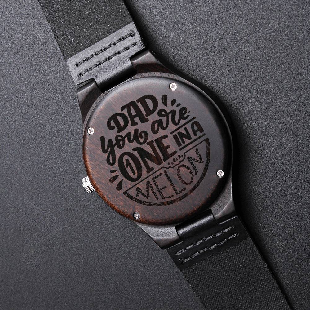 To My Dad - Engraved Wooden Casual Quartz Wrist Watch Anniversary Birthday Customized Gift - Gift For Dad You Are One Engraved Wooden Watch