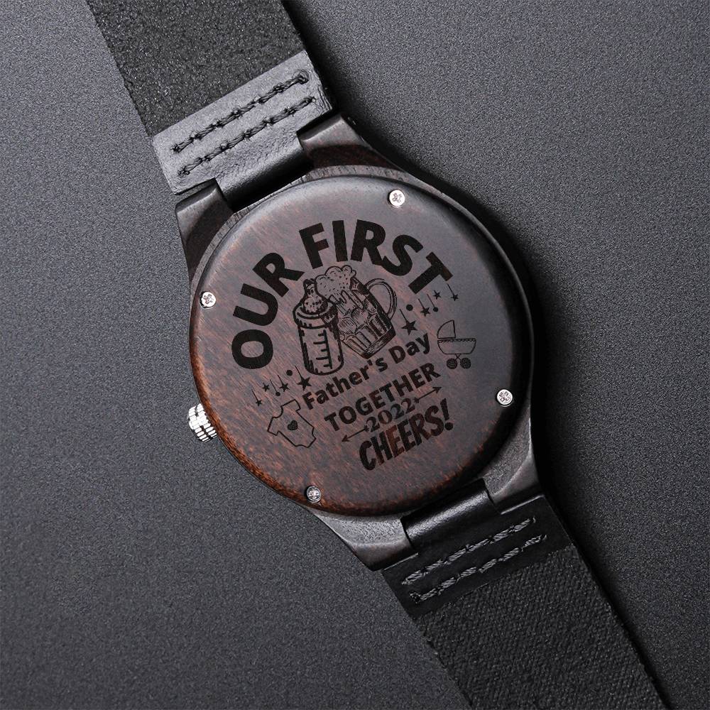 Gift For Dad Engraved Wooden Watch