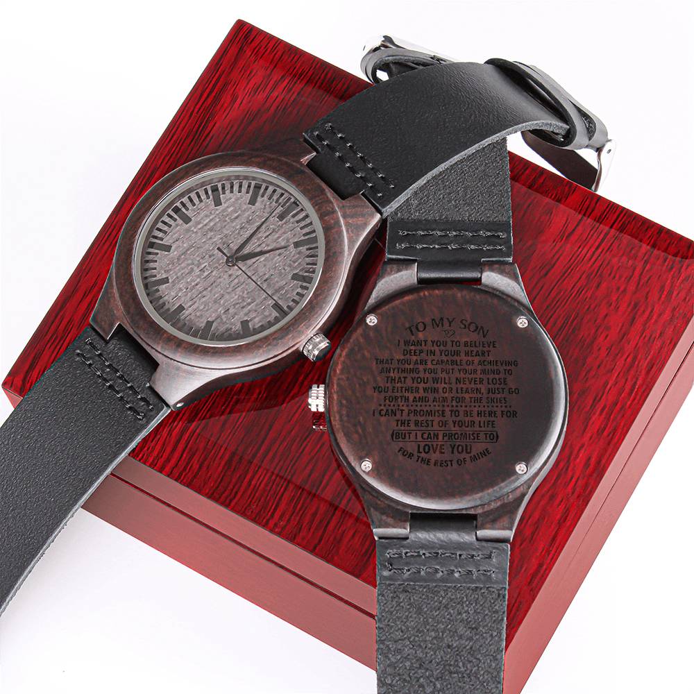 Chronograph Watch - A Heart Melting Gifts For Son - To Our Son Gifts From Mom And Dad Engraved Watch For Son Son Gradu Engraved Wooden Watch