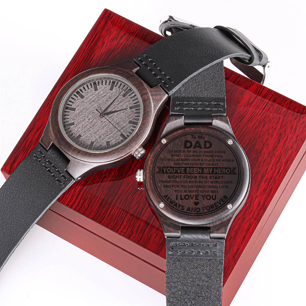 To My Dad Wood Watch For Dad Dad Gift From Daughter Fathers Day Gift Dad Birthday Gift Engraved Wooden Watch