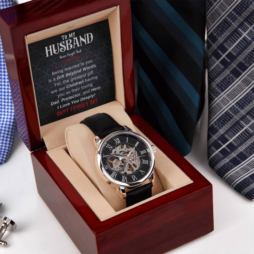 Father Day Gift From Wife, Openwork Watches, Dad Gifts From Wife