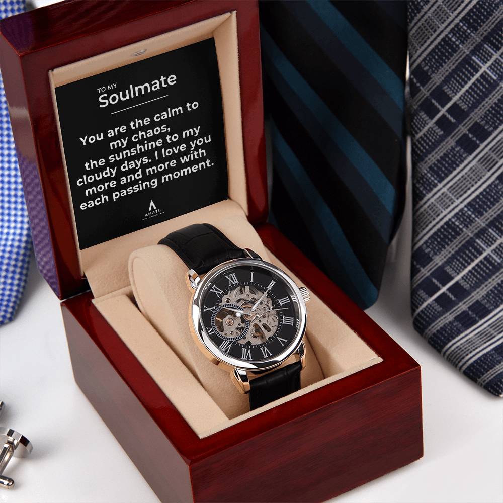 To My Soulmate - Calm To My Chaos Men's Openwork Watches