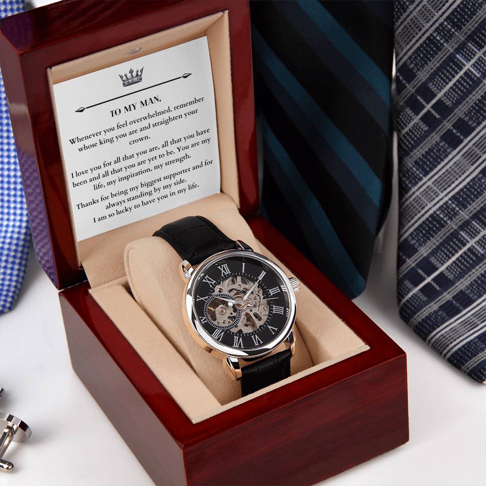 Love You Forever Men's Openwork Watches