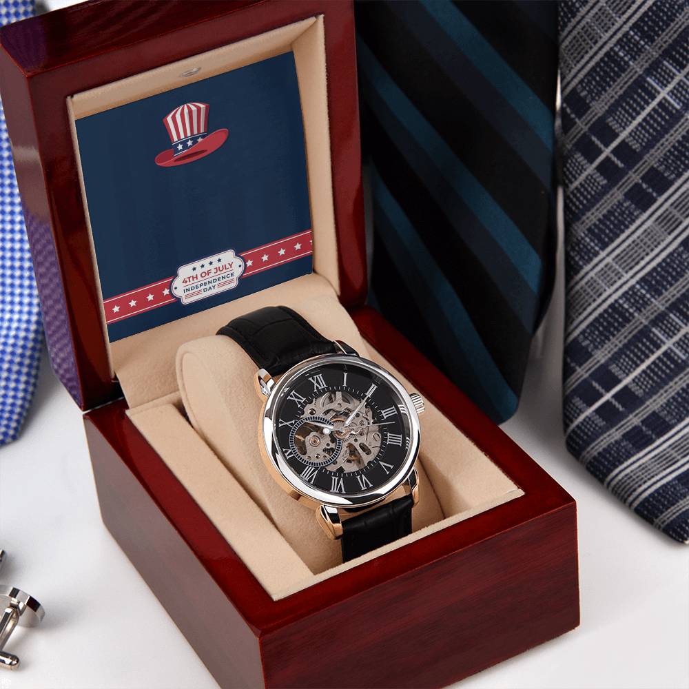 Independence Day 4Th Jully Gift For Dad 2022 Openwork Watch