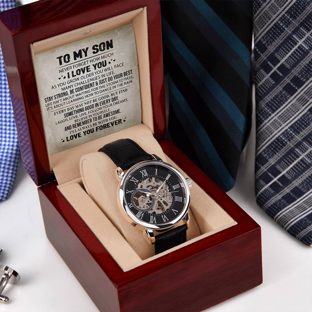 To My Son - I'll Always Be With You Openwork Watches