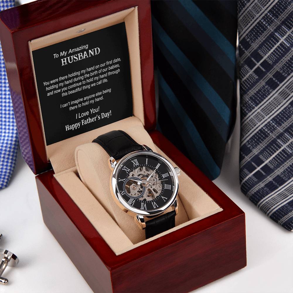 Men's Openwork Watch For Husband To My Amazing Husband Gift Watch Father's Day Gift Watch From Wife Skeleton Watch For Men